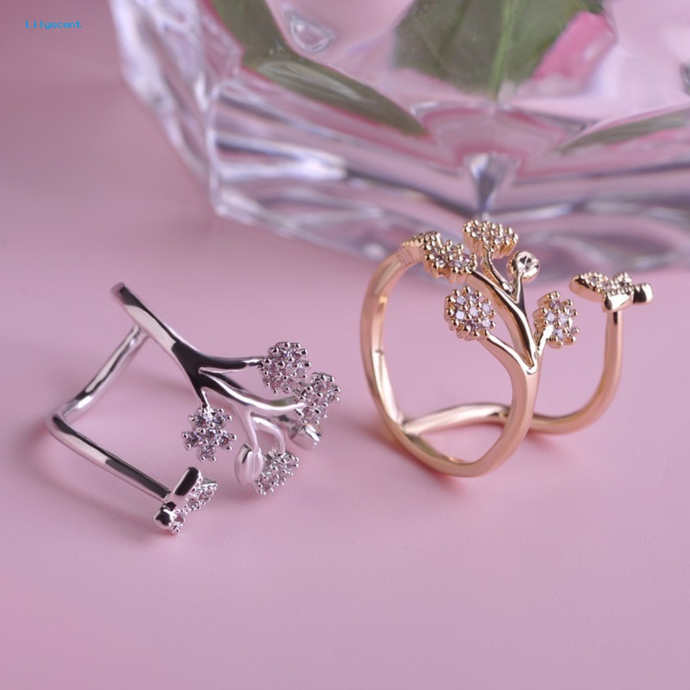 Cincin Tunangan Desain Kupu-Kupu Lilyscent Silver Lovely Jewelry Untuk Wanita Perempuan Lady