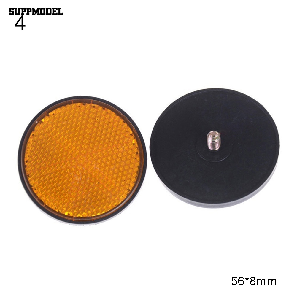 Suppmodel 2Pcs Persegi Panjang Bulat Mobil Motor Sepeda Caravan Lorry Screw On Safety Reflektor