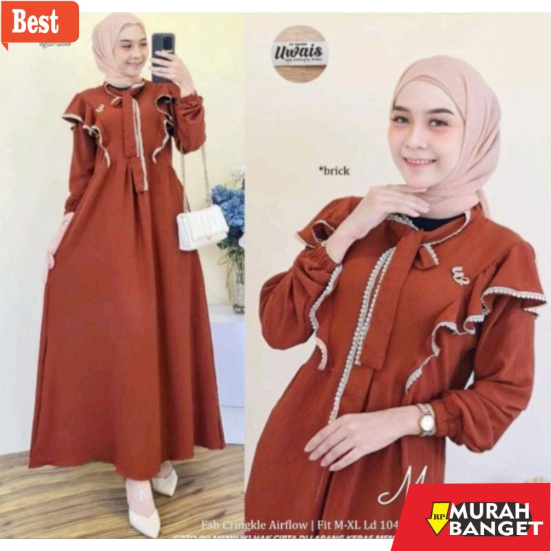 tren buat lebaran terbaru- LARISA LARISSA MAURA DRESS CRINGKEL AIRFLOW SOFI ABAYA DRESS MAXY