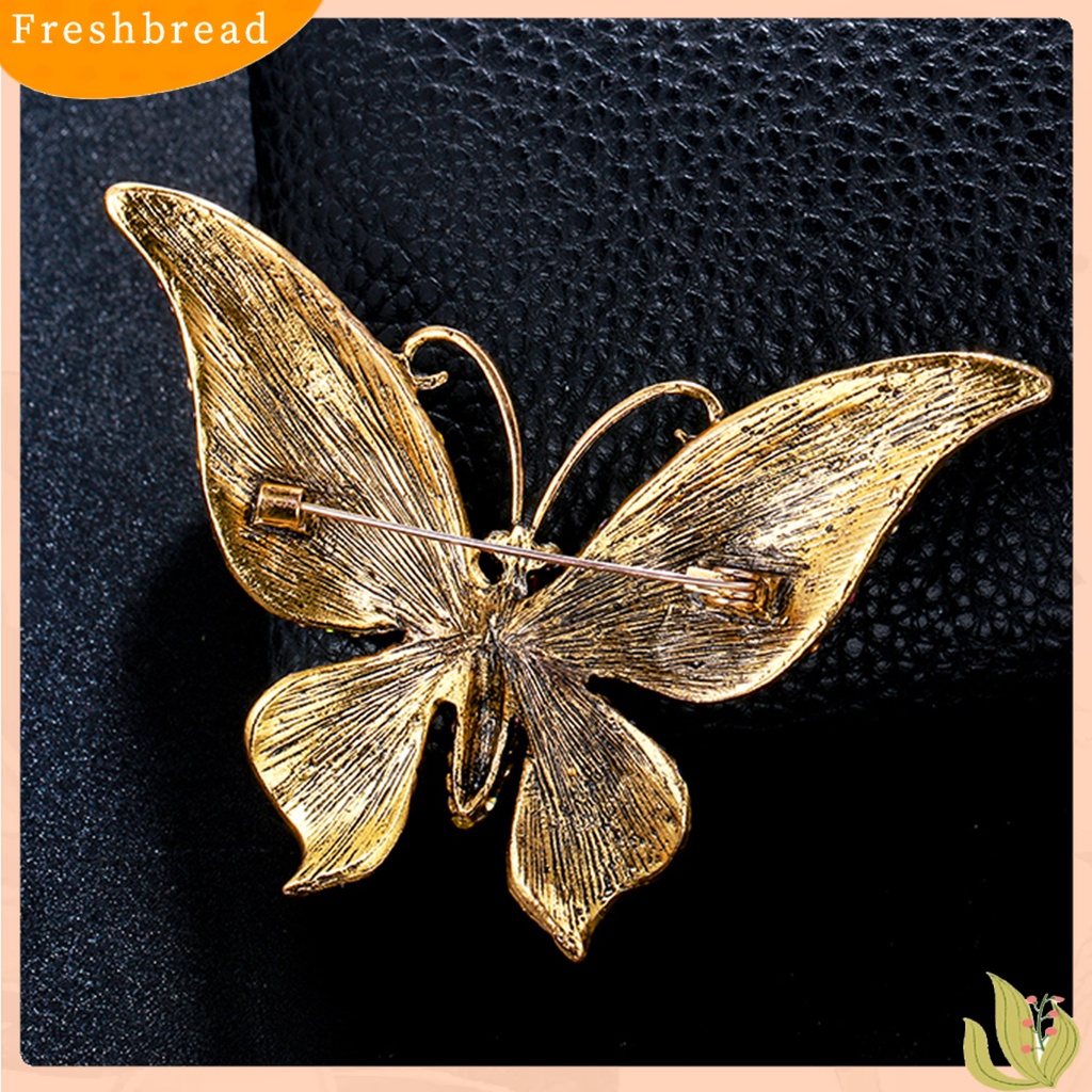 < Freshbread > Kupu-Kupu Bentuk Besar Kerah Pin Natal Berlian Imitasi Mengkilap Bros Pin Syal Klip