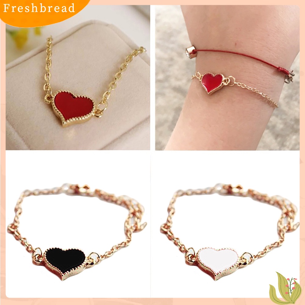 &lt; Freshbread &gt; Wanita Cinta Desain Hati Gelang Bangle Perhiasan Rantai Pesta Cocktail Hadiah