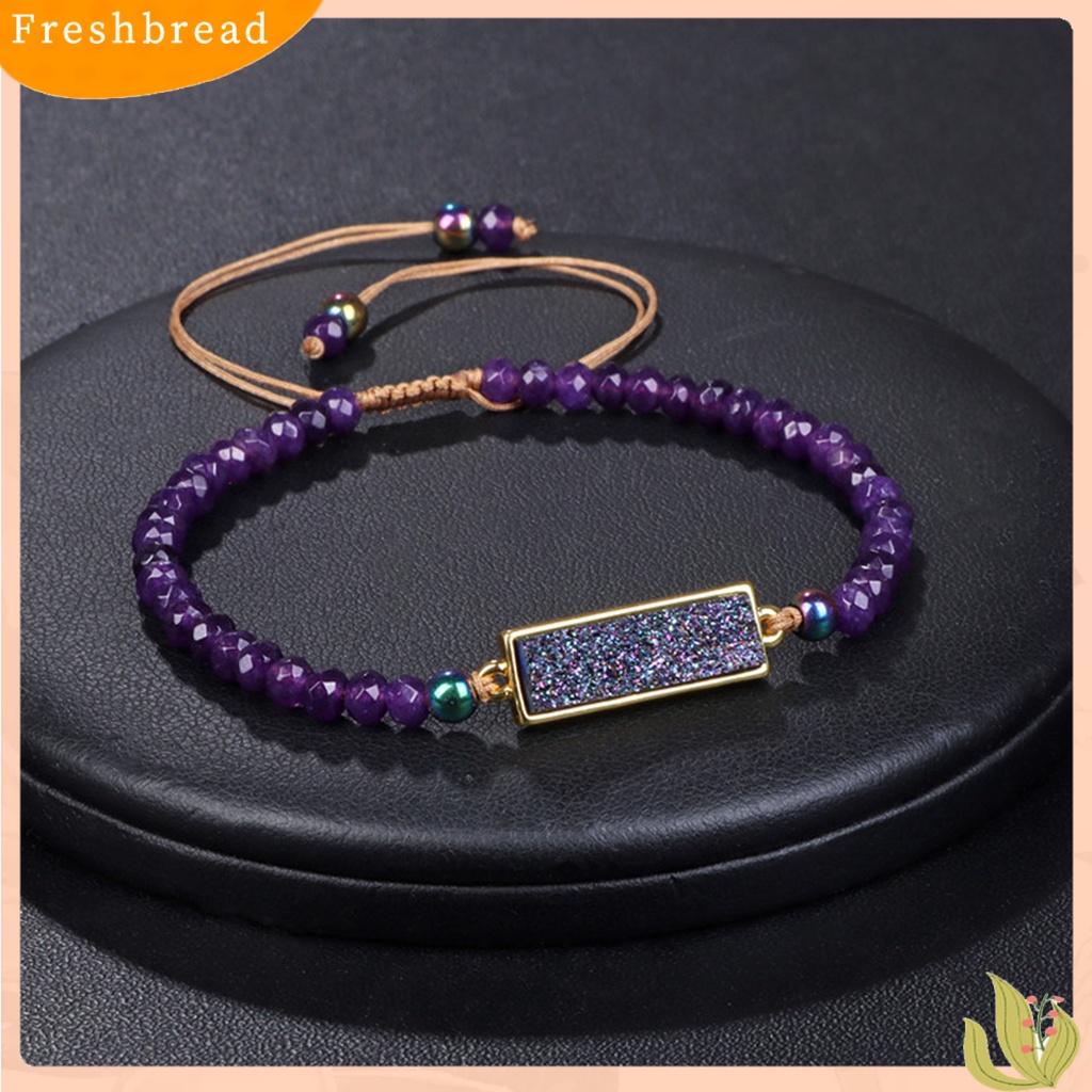 &lt; Freshbread &gt; Wanita Manik-Manik Gelang Boho Beads Heart Charm Adjustable Braided Rope Dekoratif Hadiah Pacar Wanita Alami Faux Stone Bracelet Jewelry Pakaian Sehari-Hari