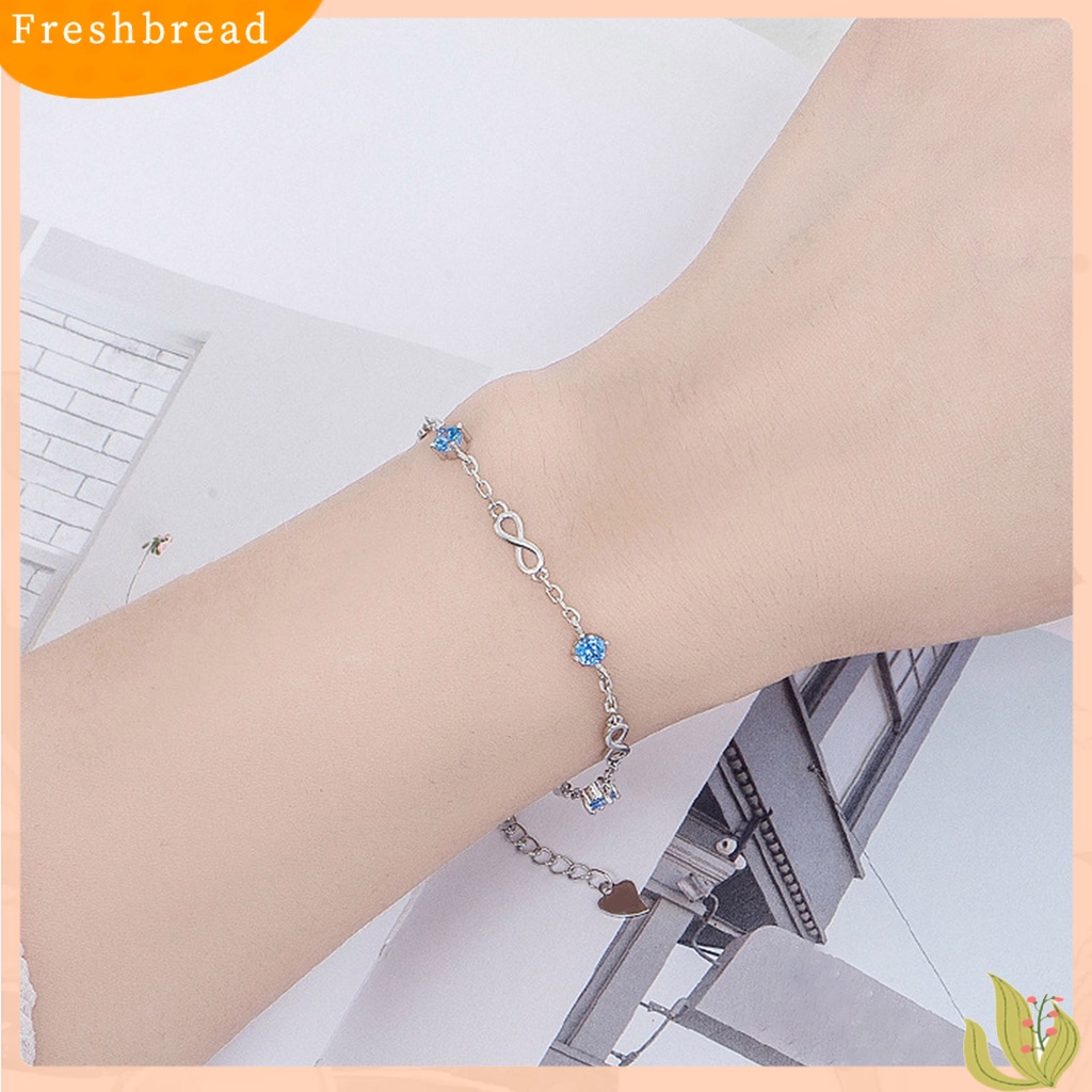 &lt; Freshbread &gt; Gelang Couple Sparkling Mirror Polish Dengan Rantai Ekstensi Anti-Oksidasi Nyaman Dipakai Hias Tembaga Adjustable Women Chain Bracelet