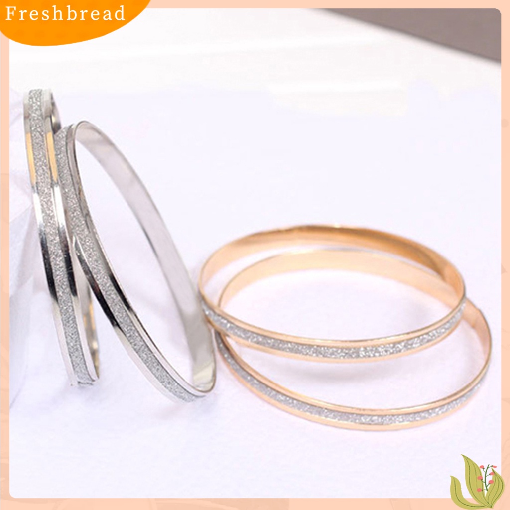 &lt; Freshbread &gt; Bangle Exquisite Fadeless Wanita Sederhana Tengah Frosted Lingkaran Gelang Untuk Pesta Pacaran