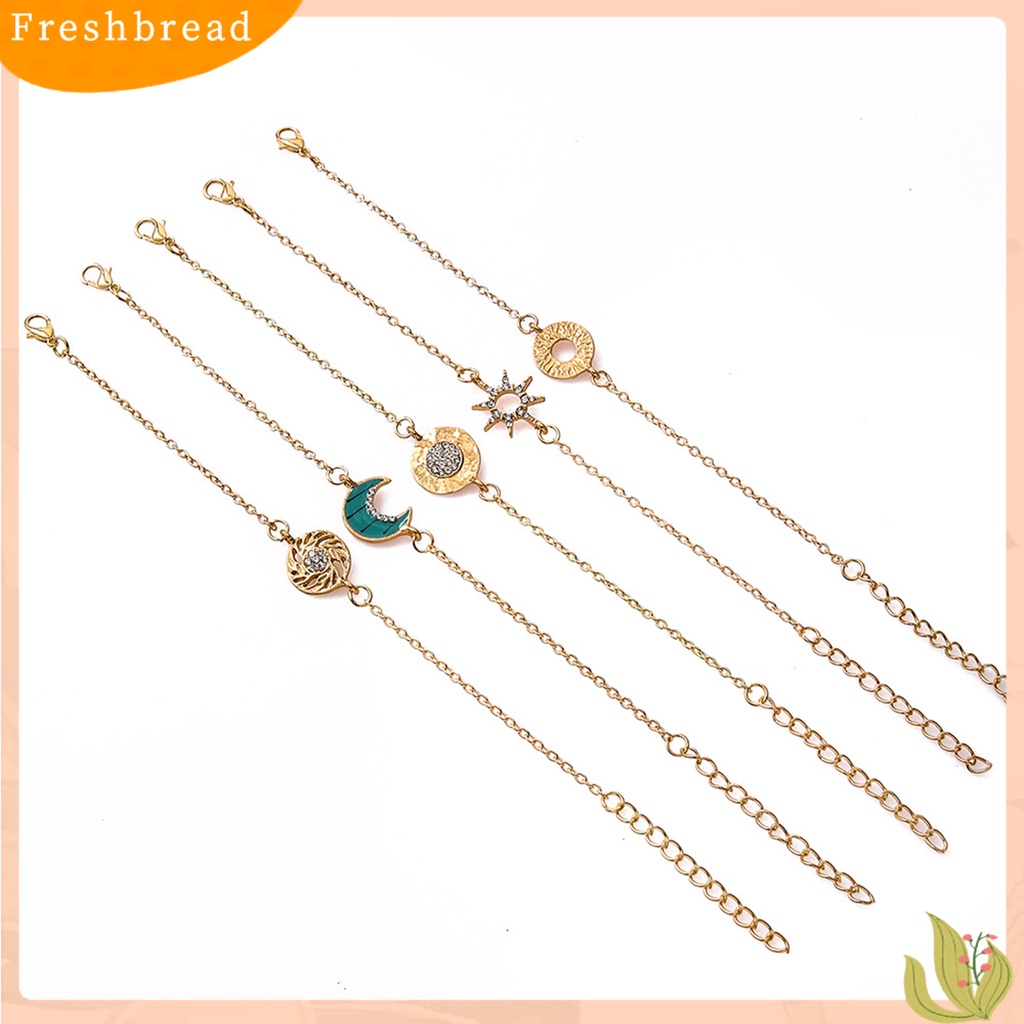 &lt; Freshbread &gt; 5/6Pcs Gelang Wanita Butterfly Stackable Jewelry Multilayer Dripping Oil Bangles Untuk Pantai