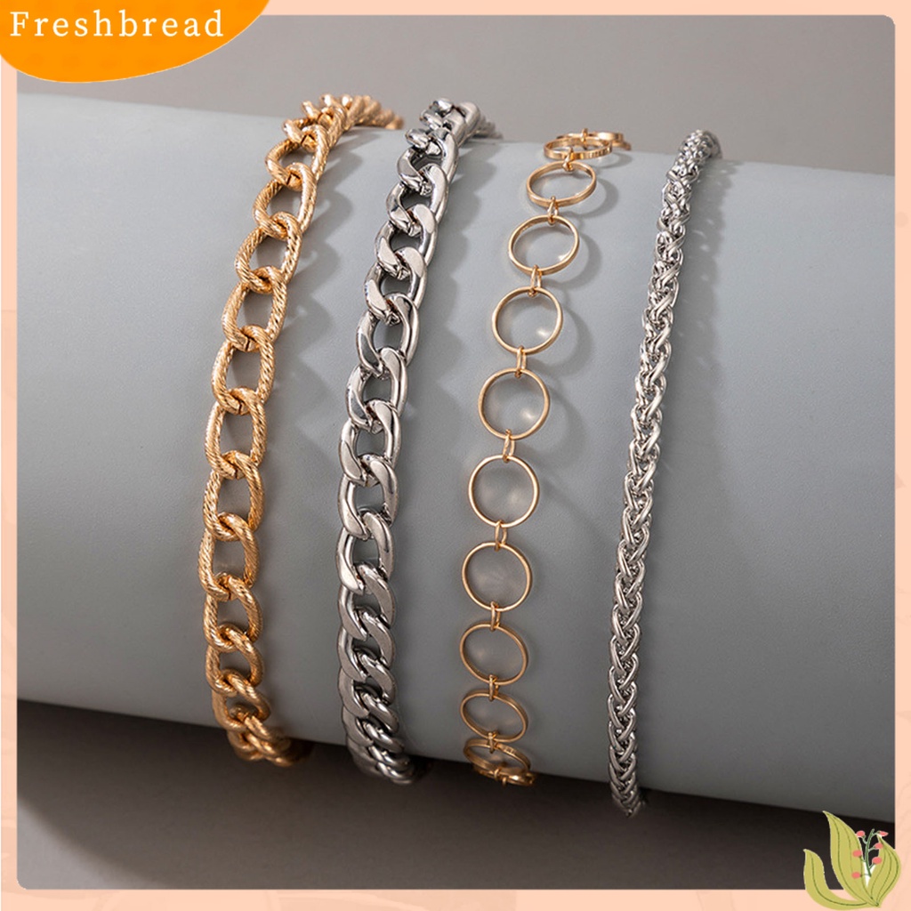 &lt; Freshbread &gt; Gelang Wanita Tebal Punk Simple All Match Gelang Rantai Hollow Untuk Pacaran