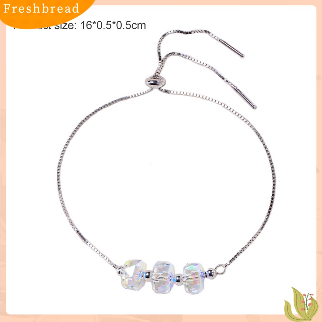 &lt; Freshbread &gt; Wanita Aksesori Perhiasan Gelang Manik-Manik Berlian Imitasi Simple Adjustable Untuk Anniversary