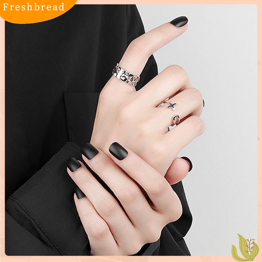 < Freshbread > Cincin Jari Pembukaan Dapat Disesuaikan Gaya Netral Kepribadian Poles Dekorasi Perempuan Cekung-Cekung Tidak Teratur Cincin Lebar Aksesoris Perhiasan