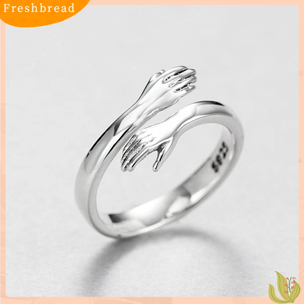 &lt; Freshbread &gt; Cincin Pelukan Cinta Tangan Terbuka Sederhana Dapat Disesuaikan Aksesori Perhiasan Pernikahan