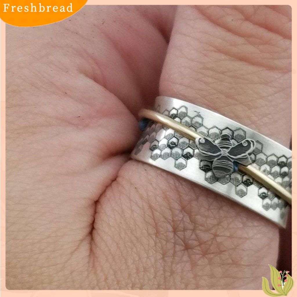 &lt; Freshbread &gt; Cincin Jari Yang Dapat Diputar Dekompresi Tidak Alergi Dress Up Ukiran Cincin Pesta Gunung Untuk Pakaian Sehari-Hari
