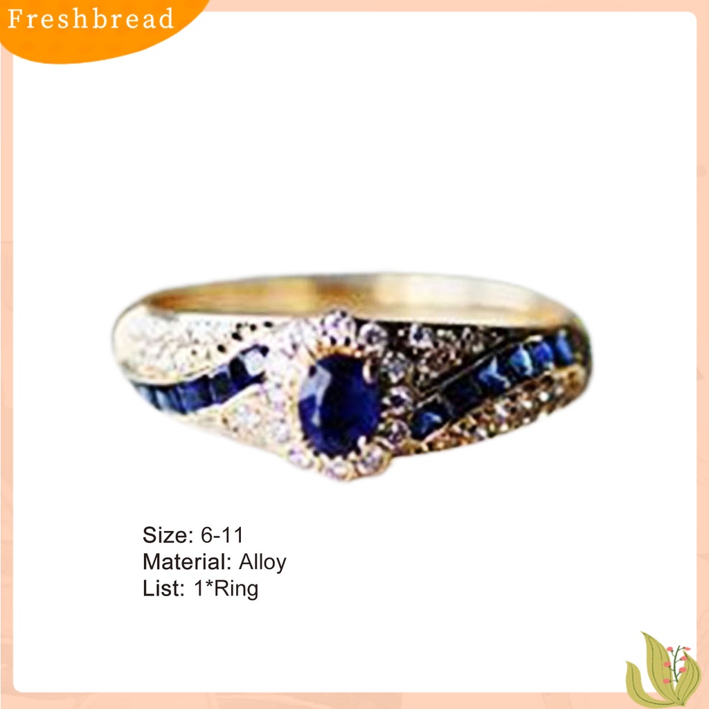 &lt; Freshbread &gt; Wanita Cincin Permukaan Halus High-end Berlian Imitasi Mengkilap Hias Pernikahan Circlet Perhiasan Perempuan