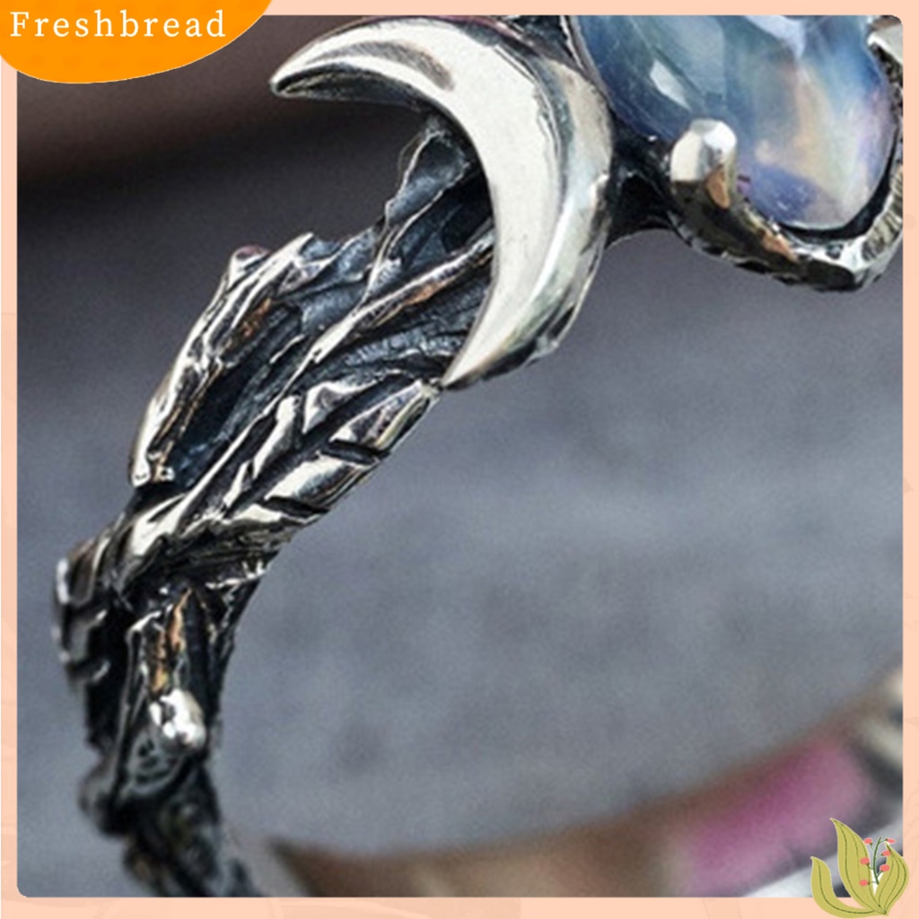 &lt; Freshbread &gt; Wanita Cincin Indah Pengerjaan Halus Warna Silver Retro Fashion Ring Untuk Pakaian Sehari-Hari