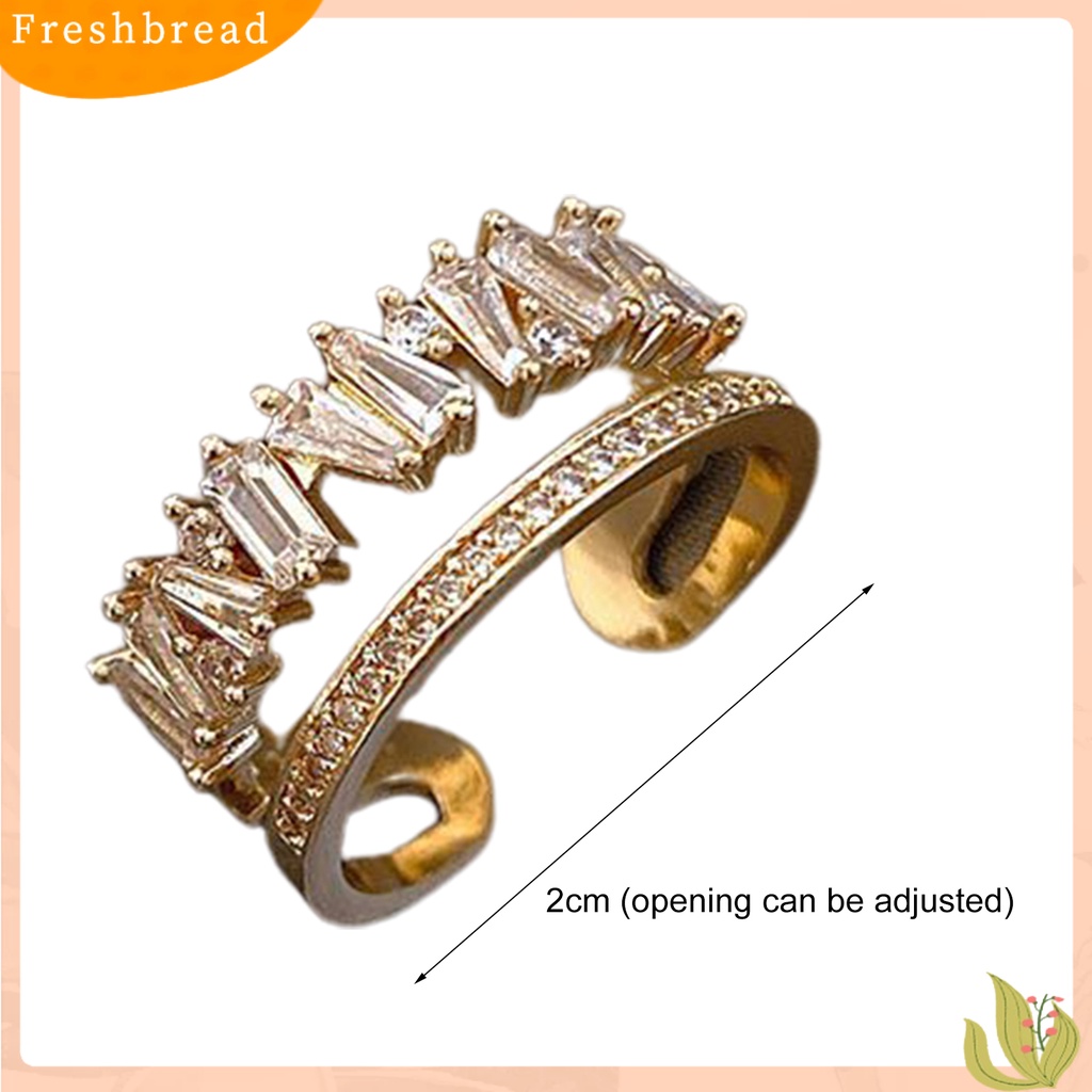 &lt; Freshbread &gt; Double Layer Opening Girl Ring Tembaga Berongga Cincin Jari Lebar Aksesori Perhiasan