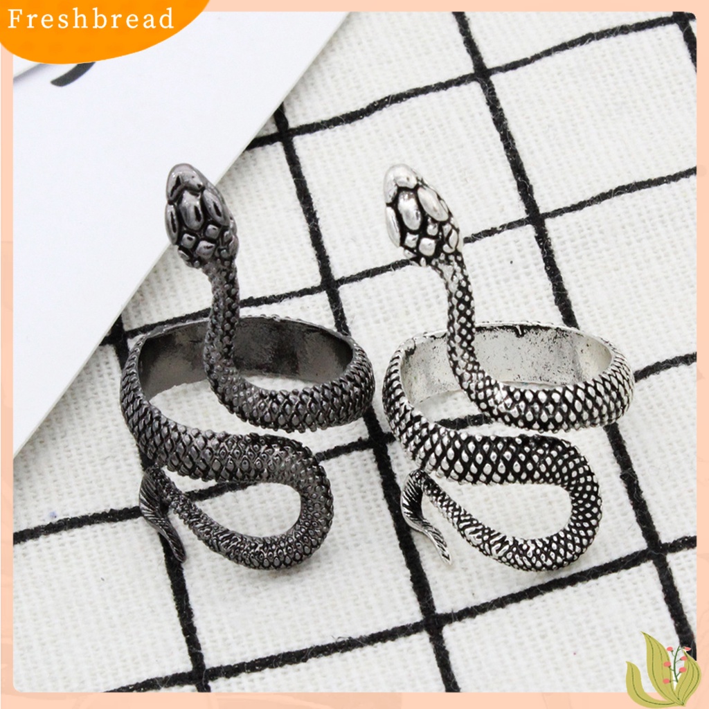 &lt; Freshbread &gt; Cincin Desain Bentuk Ular Adjustable Alloy Open Jewelry Finger Band Untuk Kehidupan Sehari-Hari