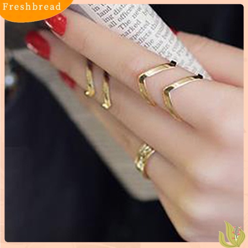 &lt; Freshbread &gt; 3Pcs/Set Fashion Wanita Panah Berongga Midi Buku Jari Terbuka Cincin Band Hadiah