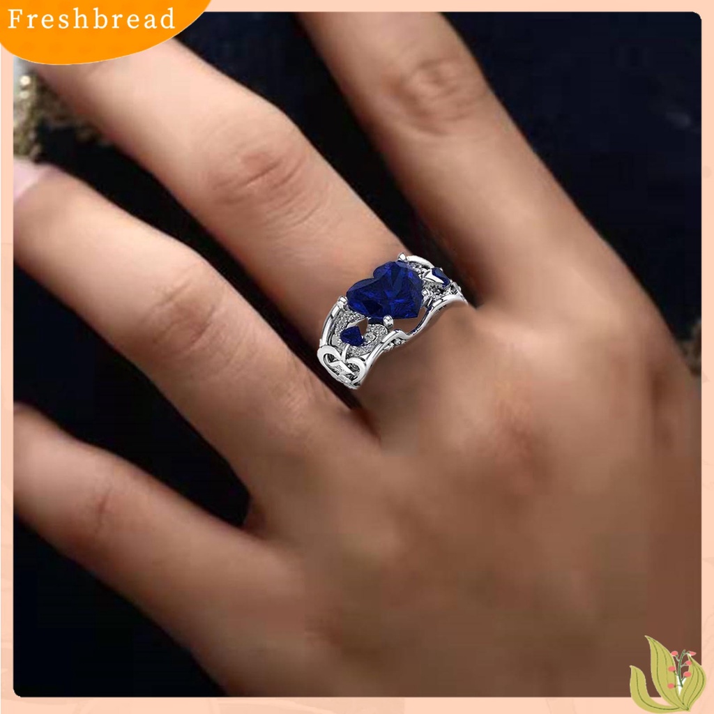 &lt; Freshbread &gt; Wanita Cincin Berongga Keluar Jantung Perhiasan Electroplating Fashion Penampilan Cincin Jari Untuk Pernikahan