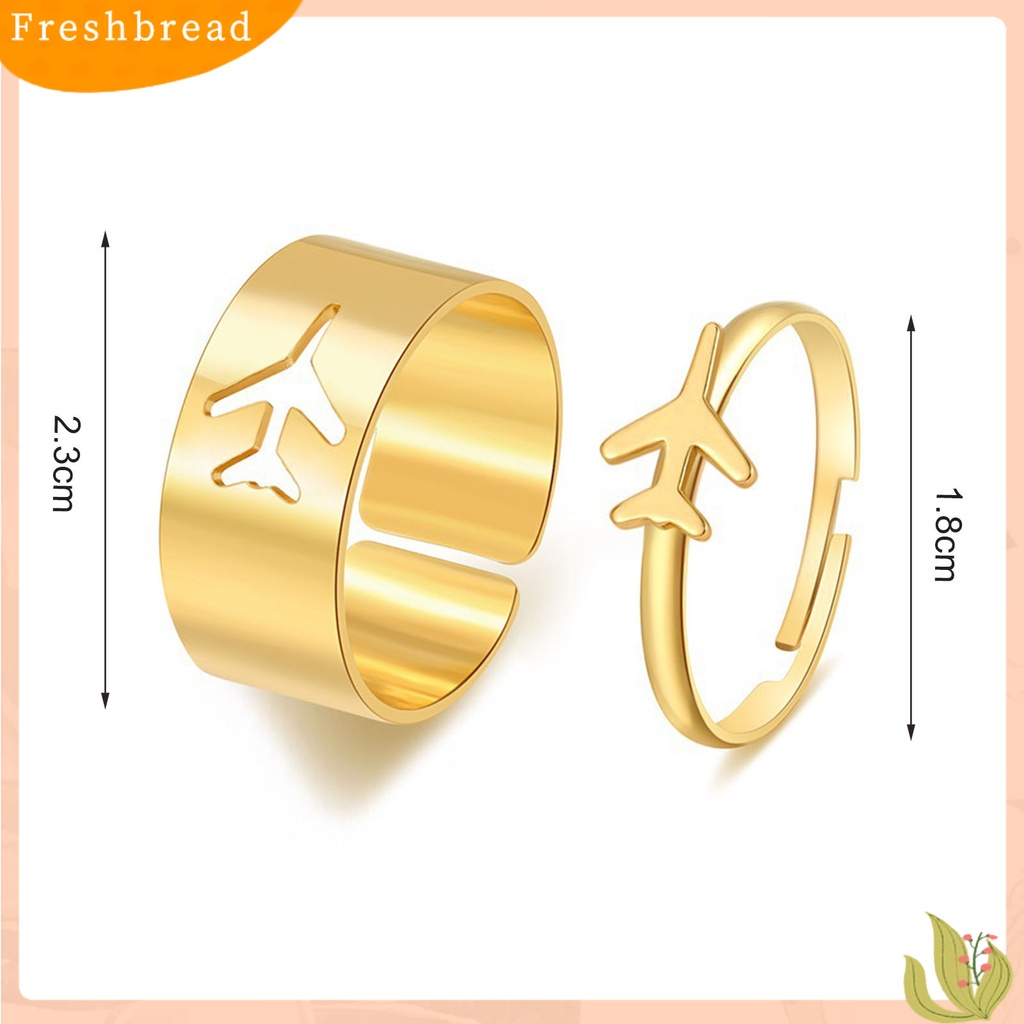 &lt; Freshbread &gt; 2Pcs Cincin Jari Pesawat Bintang Bulan Hollow Pria Wanita Vintage Butterflies Rings Untuk Pernikahan