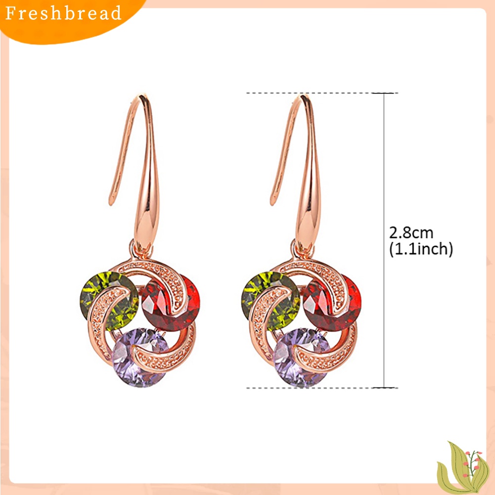 &lt; Freshbread &gt; Wanita Gaya Fashion Warna-Warni Berlian Imitasi Cubic Zirconia Bentuk Kincir Angin Perhiasan