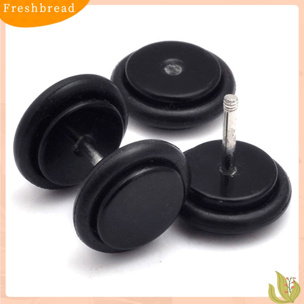 &lt; Freshbread &gt; 1pasang Pria Wanita Punk 8mm Dumbbell Gaya Stud Anting Tindik Perhiasan Charms