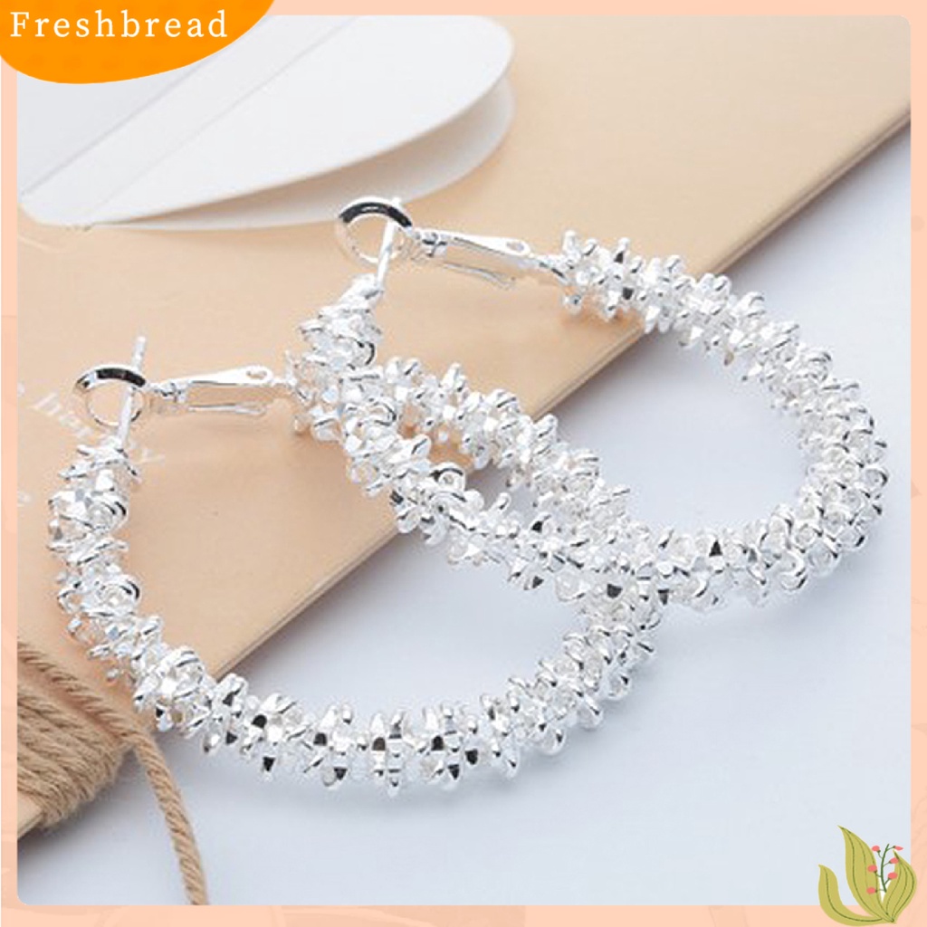 &lt; Freshbread &gt; 1pasang Anting Hoop Ringan Fashion Alloy Tidak Teratur Disimpul Bulat Lingkaran Hoop Earrings Untuk Wanita