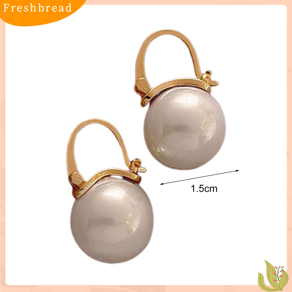 &lt; Freshbread &gt; 1pasang Anting Lady Drop Mutiara Imitasi Dikontrak Anting Menjuntai Geometris Vintage Elegan Untuk Hadiah