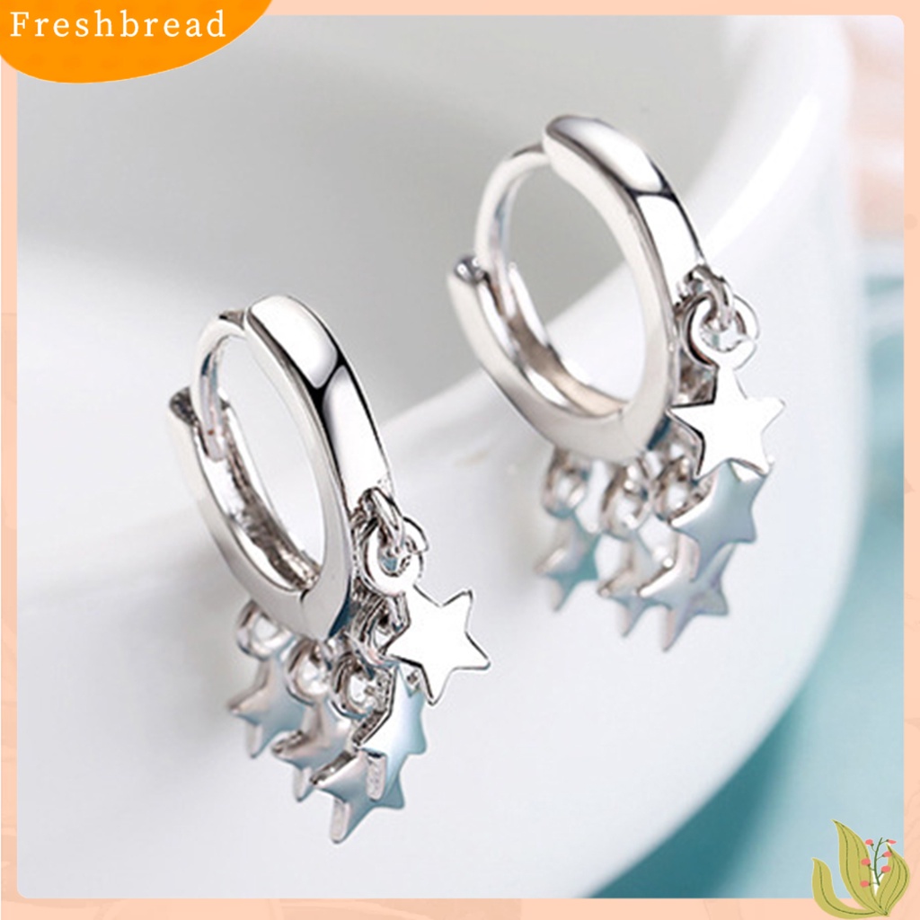 &lt; Freshbread &gt; Woman Fashion Golden Star Rumbai Hoop Earrings Ear Stud Perhiasan Hadiah Aksesori