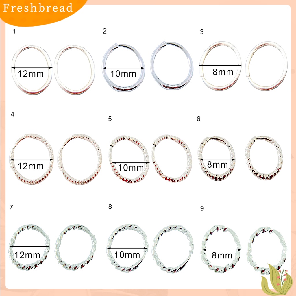 &lt; Freshbread &gt; Anting Wanita Gelombang Kecil/Besar Perhiasan Anting Lingkaran Penutup Snap Alloy Mengkilap Untuk Pernikahan