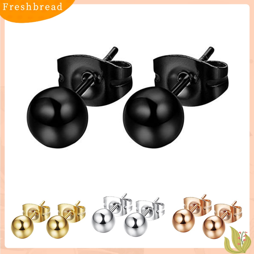 &lt; Freshbread &gt; Fashion Unisex Perak Berlapis Bola Telinga Pejantan Anting Tindik Pesta Perhiasan Hadiah