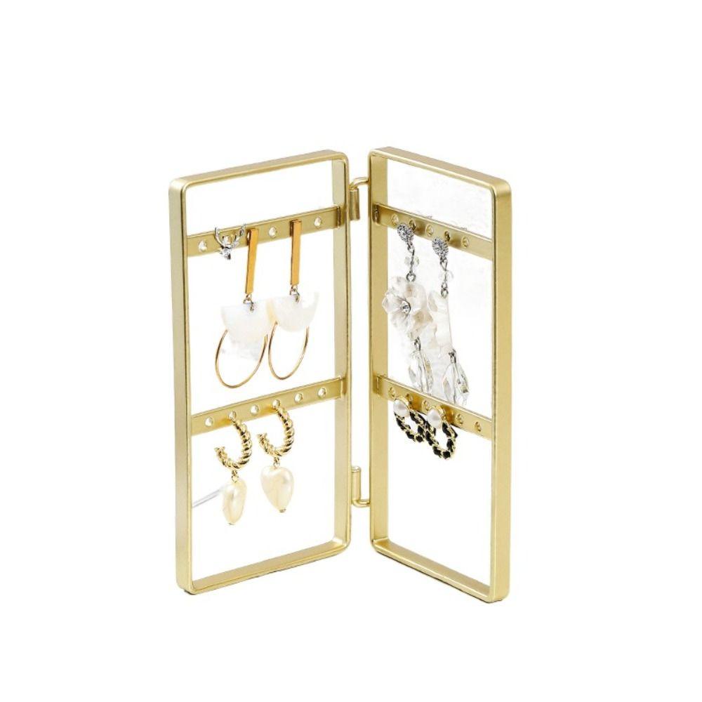 Fishstick Earring Holder Stand Nyaman Sederhana Rak Perhiasan Gantung Stabil Dapat Dilipat Gaya Nordic Golden Jewelry Display Stand