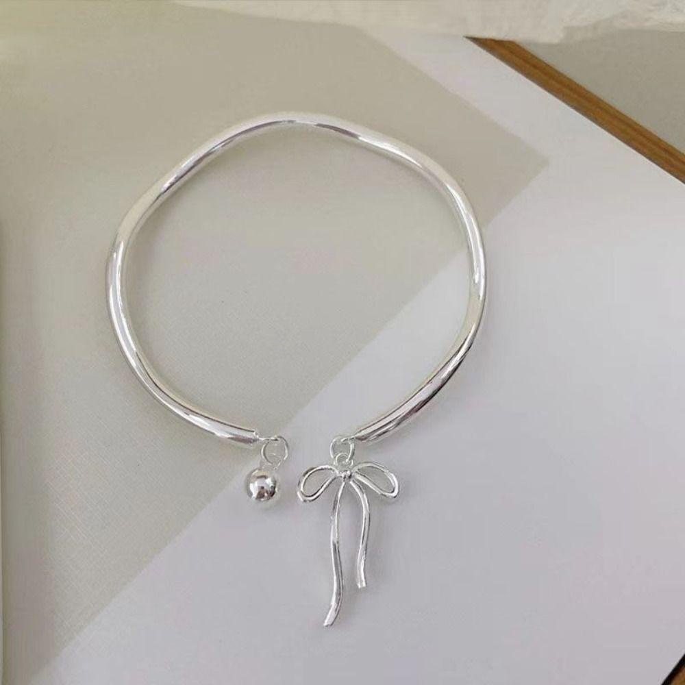 Mxbeauty Wanita Perak Gelang Berongga Liontin Fashion Lucu Beruntung Berkah Pergelangan Tangan Aksesoris Adjustable Mobius Memutar Lotus Bangle