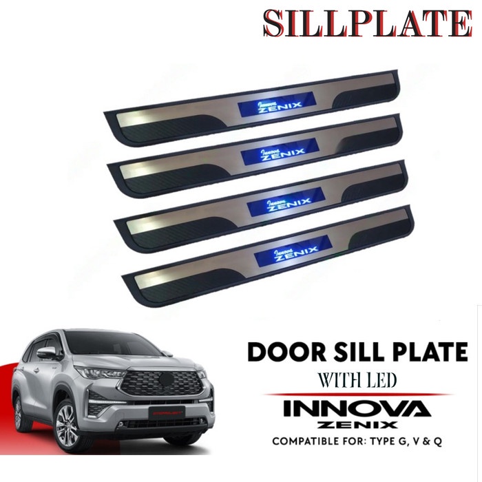 Sillplate Samping Pintu  Innova Zenix 2023 2024 Door Sill Plate - WITH LED