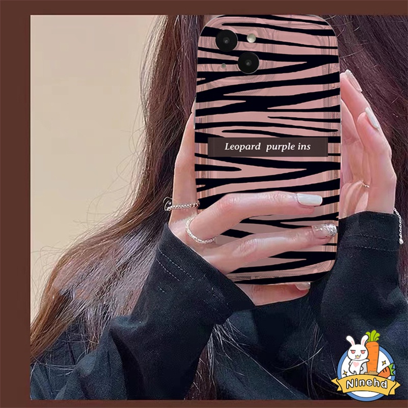 IPHONE Casing Kompatibel Untuk Iphone14 13 12 11 Pro Max X Xr Xs Max8 7 6 6s Plus SE 2020 Fashion Motif Zebra Casing Ponsel Lembut TPU Bening Anti Jatuh Airbag Shockproof Case Cover Pelindung