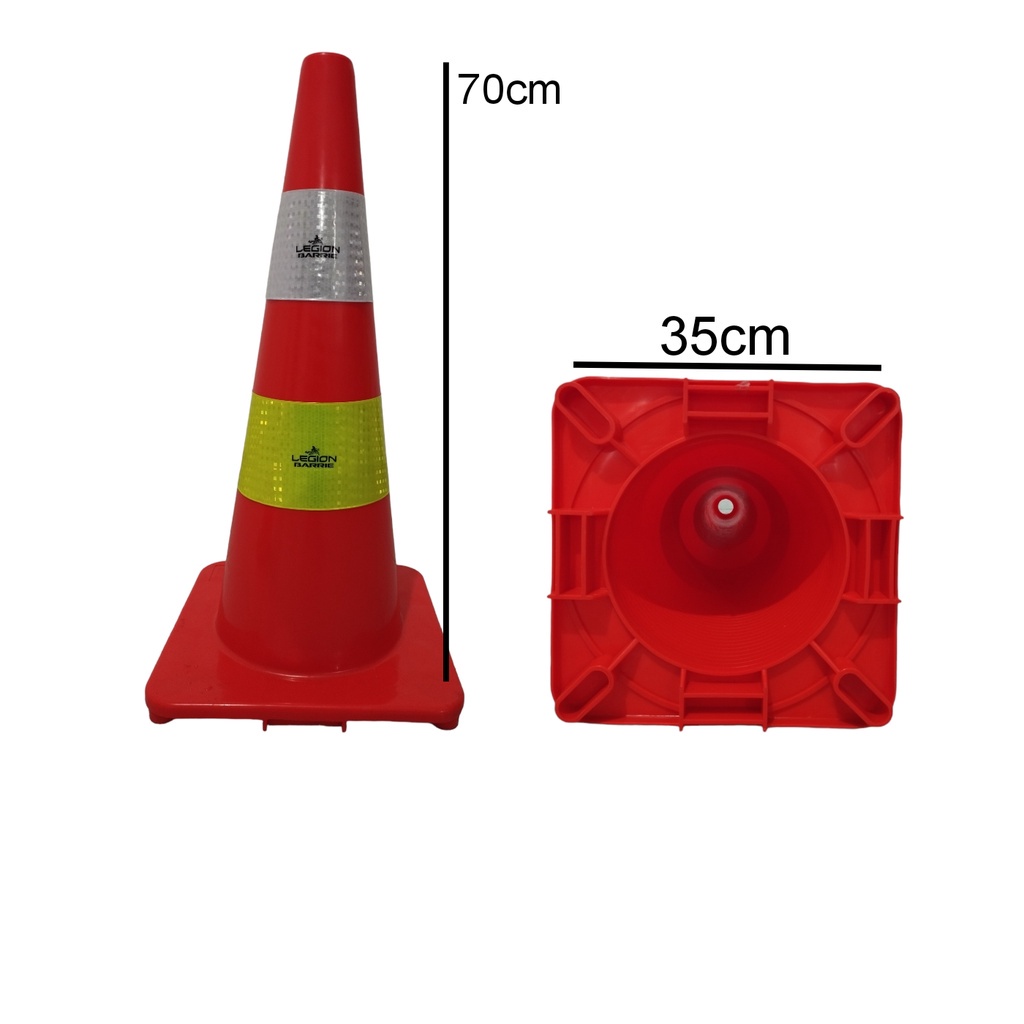 TRAFFIC CONE RUBBER  70 CM LEGION BASE ORANGE