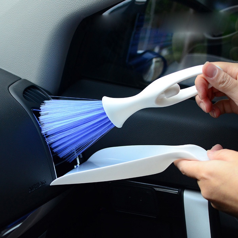 1pc Sikat Pengki Pembersih Mobil Detailing Brush Dashboard Air Outlet Wheel Blue Angel Brush Body Seat Gap Auto Cleaning Tools