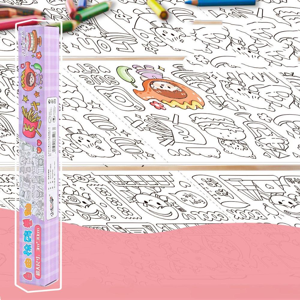 Lanfy Graffiti Scroll Drawing Roll Dewasa Little Artist Gouache Art Mainan Mewarnai Graffiti Scrolls Early Educational Drawing Sticker Kertas Cat Air Kosong Mewarnai Sticker