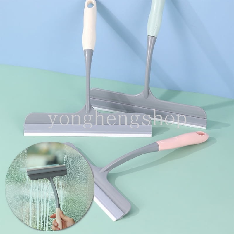 Wiper Kaca Jendela Dengan Pisau Silikon Pembersih Kaca Mobil Non-Slip T-Shaped Wiper Scraper Mirror Cleaning Tool Squeegee Sikat Cuci Dinding Ubin Lantai