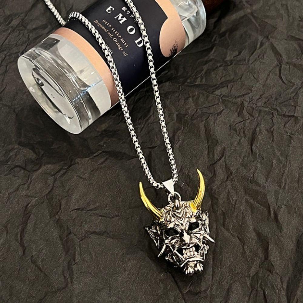 Needway Man Kalung Hadiah Retro Gelap Keren Berlebihan Vintage Ox Head Choker