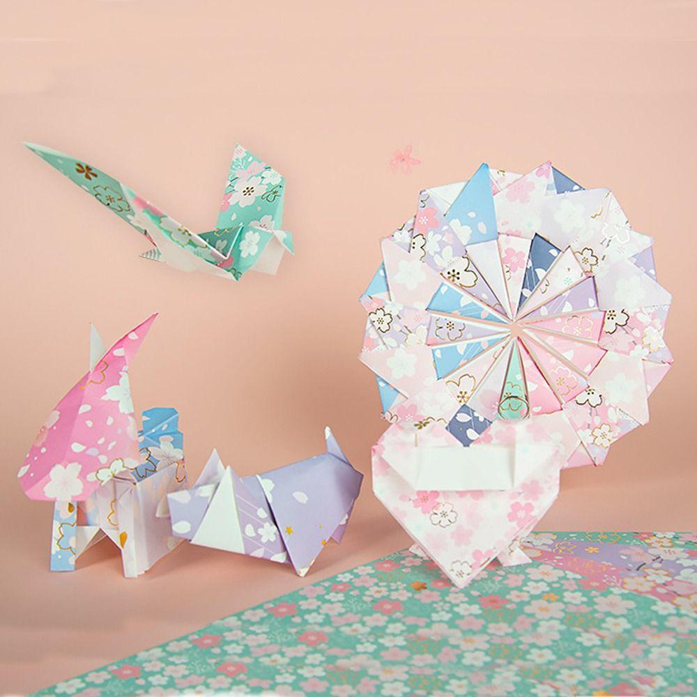 Mxbeauty Origami paper Pink Kerajinan Tangan Scrapbook Cherry Blossom Kertas-cut Latihan Kreativitas Craft paper