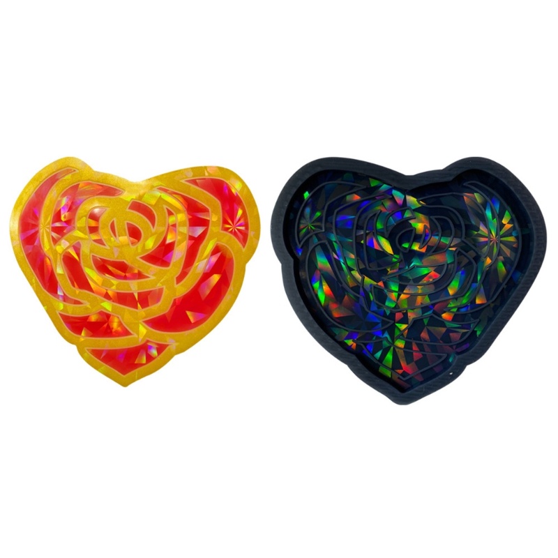 Siy Coaster Cetakan Untuk Pengecoran Resin Silikon Resin Coaster Mold Heart Rose Epoxy Resin Mold for Resin DIY Artwork