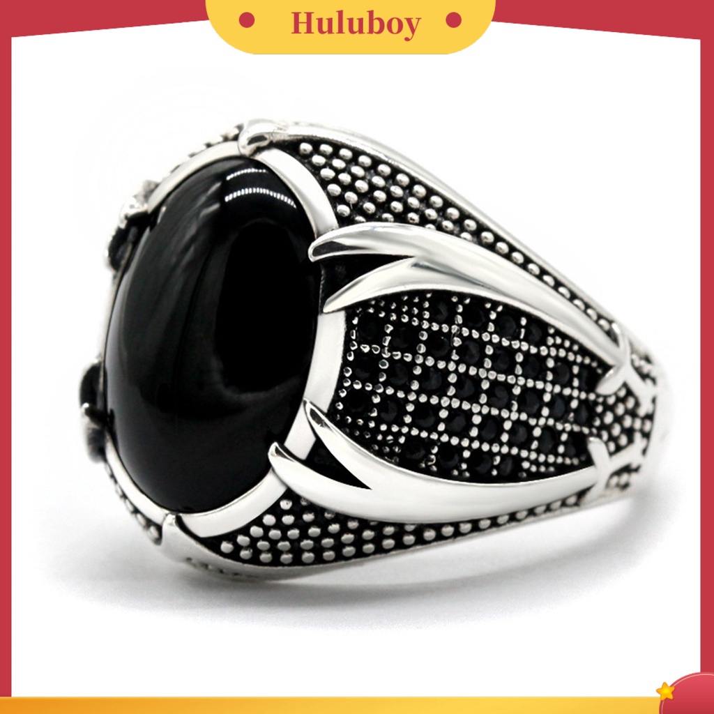 {Ready Stock} Pria Cincin Retro Berlian Imitasi Hias Alloy Pria Vintage Pedang Ganda Jari Cincin Perhiasan Untuk Pesta