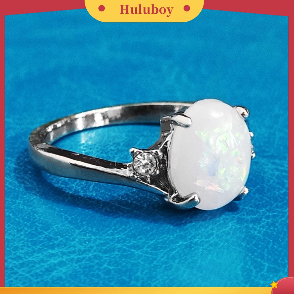 {Ready Stock} Cincin Kilau Imitasi Opal Berlian Imitasi Hias Tembaga Gaya Wanita Ring Untuk Pernikahan