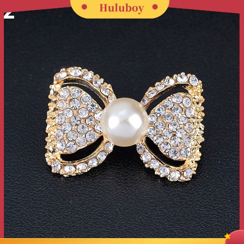 {Ready Stock} Lady Fashion Ikatan Simpul Berlian Imitasi Mengkilap Mutiara Imitasi Syal Gaun Bros Pin