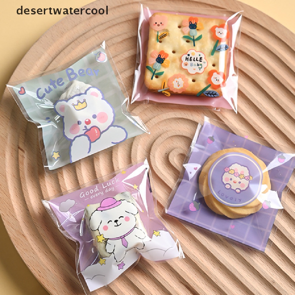 Deid 100Pcs Kantong Hadiah Kue Bening Plastik Permen Cookies Biskuit Packaging Bags Martijn