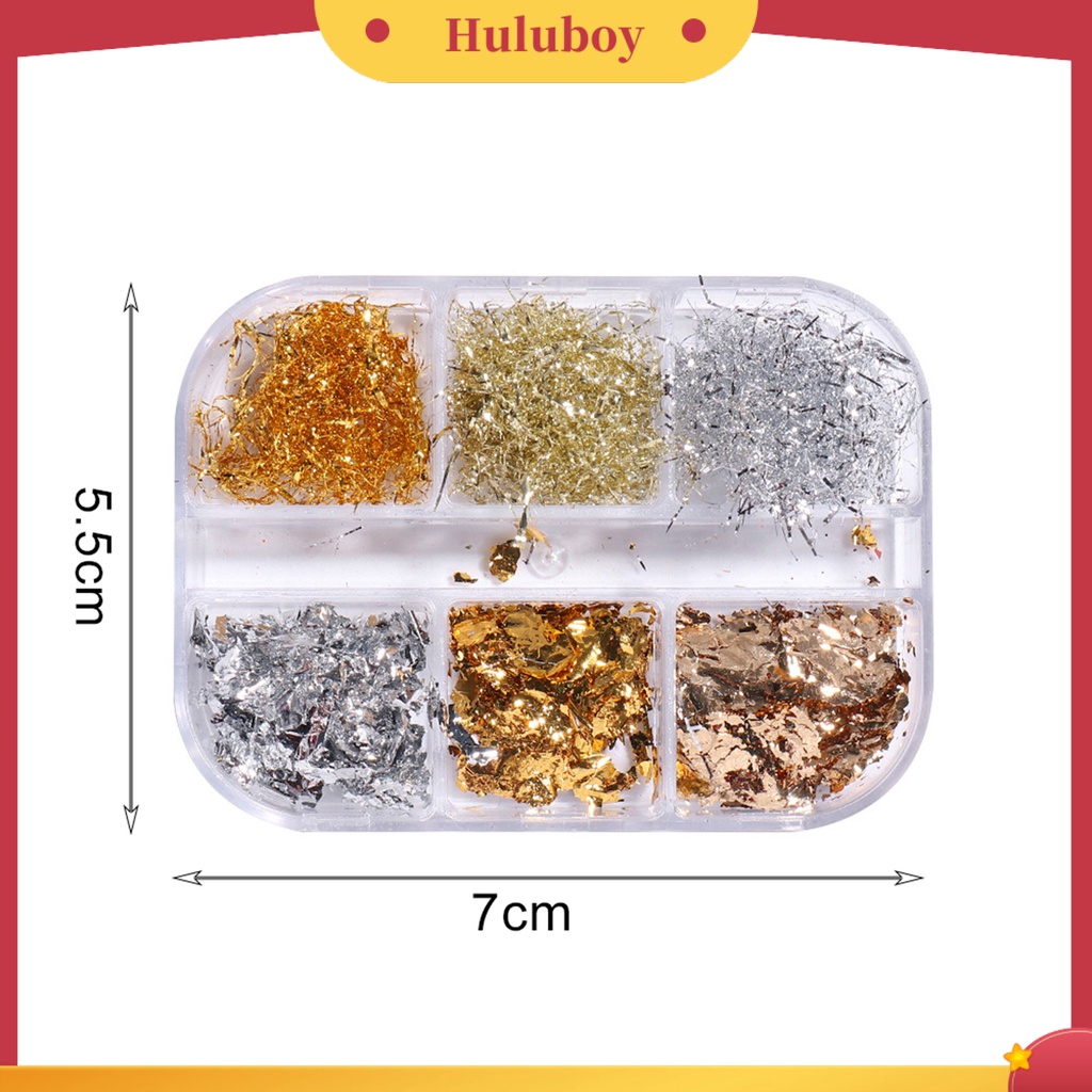 {In Stock} 1kotak Paku Sequin Bersinar DIY Desain Kertas Foil Fashion Nail Manicure Decor Untuk Profesional