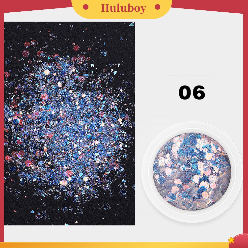 {In Stock} 3D Ukuran Mini Hologram Nail Art Sequin Glitter Powder Polish Dekorasi