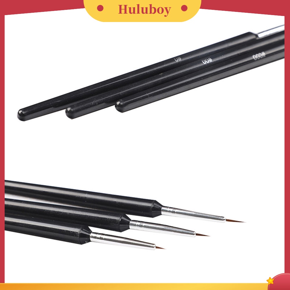 {In Stock} 3Pcs Kuas Lukisan Nail Art Kait Garis Tarik Bunga Pen Gel Extension