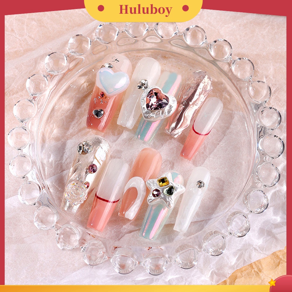 {In Stock} Palet Nail Art Transparan Daya Tahan Tinggi Bentuk Kreatif Anti Pecah Aplikasi Lebar Mix Warna Kaca Perhiasan Nampan Penyangkap Nail Art Display Stand Perlengkapan Kuku
