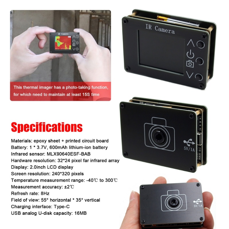 Zzz Infrared Thermal Imager 8Hz Dynamic Refresh Rate Support Melihat Dan Menyalin Gambar