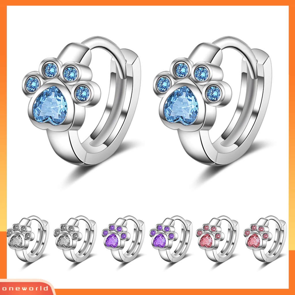 [OWR] 1pasang Anting Hoop Dainty Dipoles Kecil Lucu Berkilau Berlian Imitasi Cakar Kucing Huggie Earrings Fashion Perhiasan