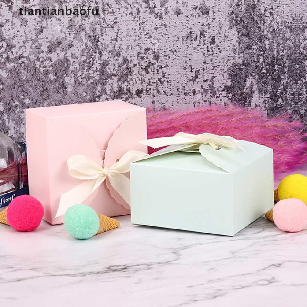 [tiantianbaofu] 5pcs Warna Paper Candy Box Gift Bag Kemasan Kado Pernikahan Paper Box Kecil Butik